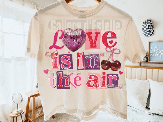Retro Valentine Letter PNG, Coquette Disco Heart & Cherry Collage, Pink Love Themed Graphic, Trendy Valentine Shirt Design