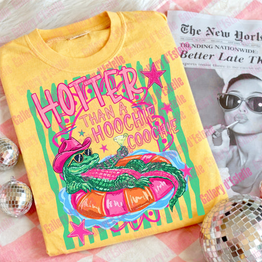Hoochie Coochie Gator PNG, Funny Sarcastic Alligator Graphic, Preppy Boutique Summer Shirt Design
