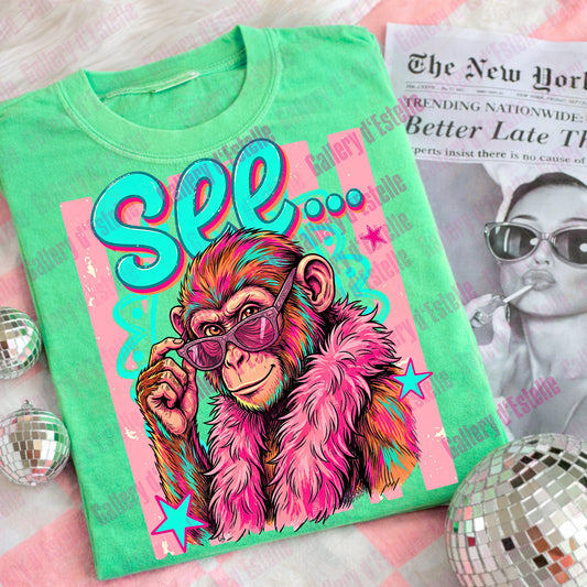 Monkey See Monkey Do PNG, Funny Sarcastic Catchphrase Graphic, Preppy Boutique Summer Shirt Design