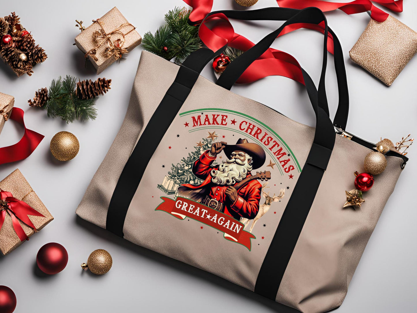 Make Christmas Great Again PNG, Festive Cowboy Graphic, Western Santa Sublimation, Country Holiday Shirt Design