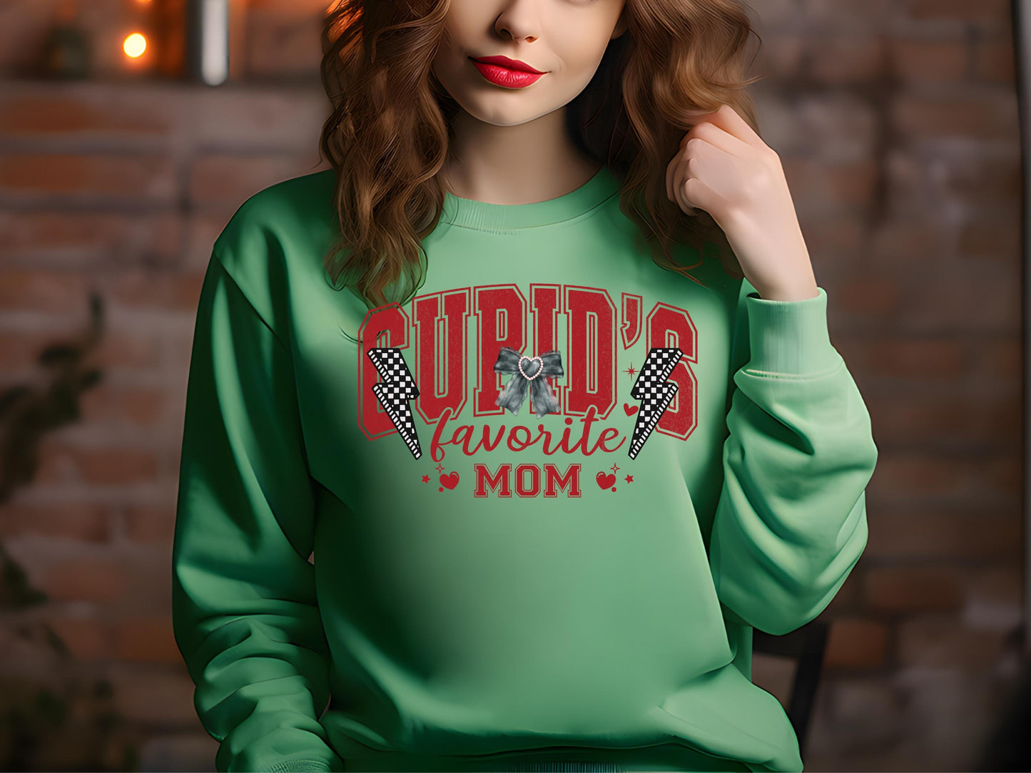 Cupid's Favorite Mom PNG, Retro Coquette Valentine Mama Graphic, Trendy Mother Shirt Design