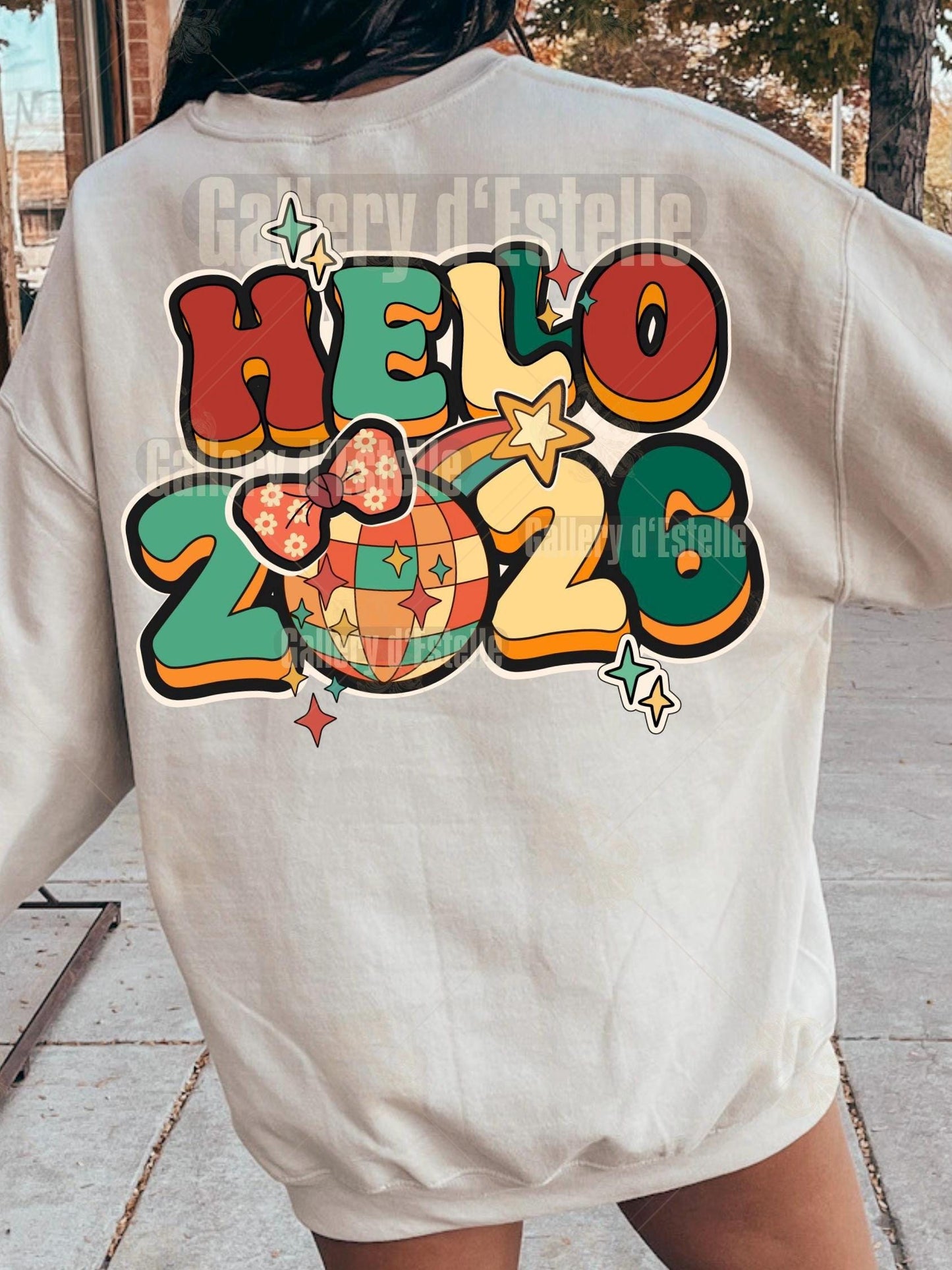 Retro Hello 2026 PNG, Groovy New Year Eve Graphic, Festive Shirt Design