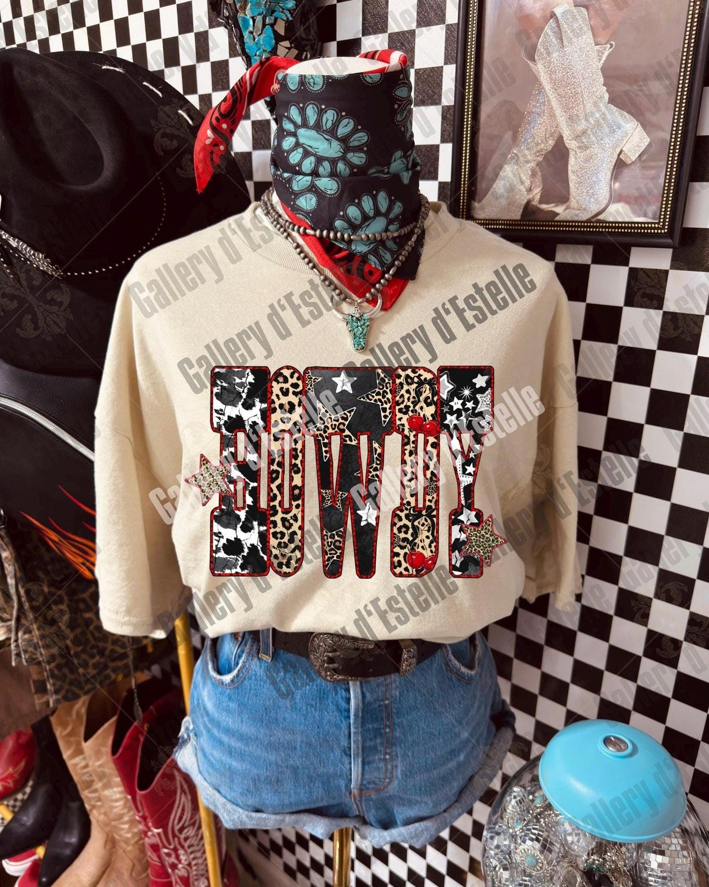 Edgy Western Howdy PNG, Retro Leopard Cowgirl Graphic, Yallternative Country Girl Shirt Design