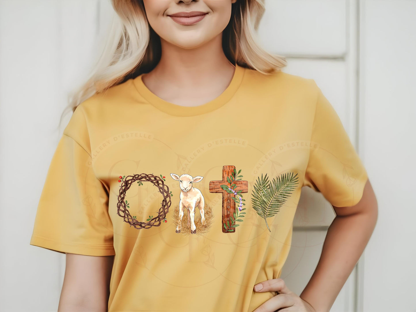 True Easter PNG, Religious Lamb Crown Cross Palm Art, He is Risen Graphic, Christian Faith Shirt Design
