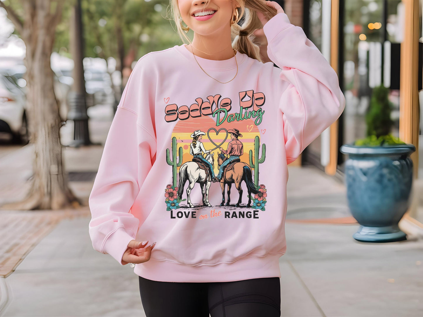 Saddle Up Darling PNG, Retro Cowboy & Cowgirl Love on the Range Western Graphic, Romantic Country Life Shirt Design