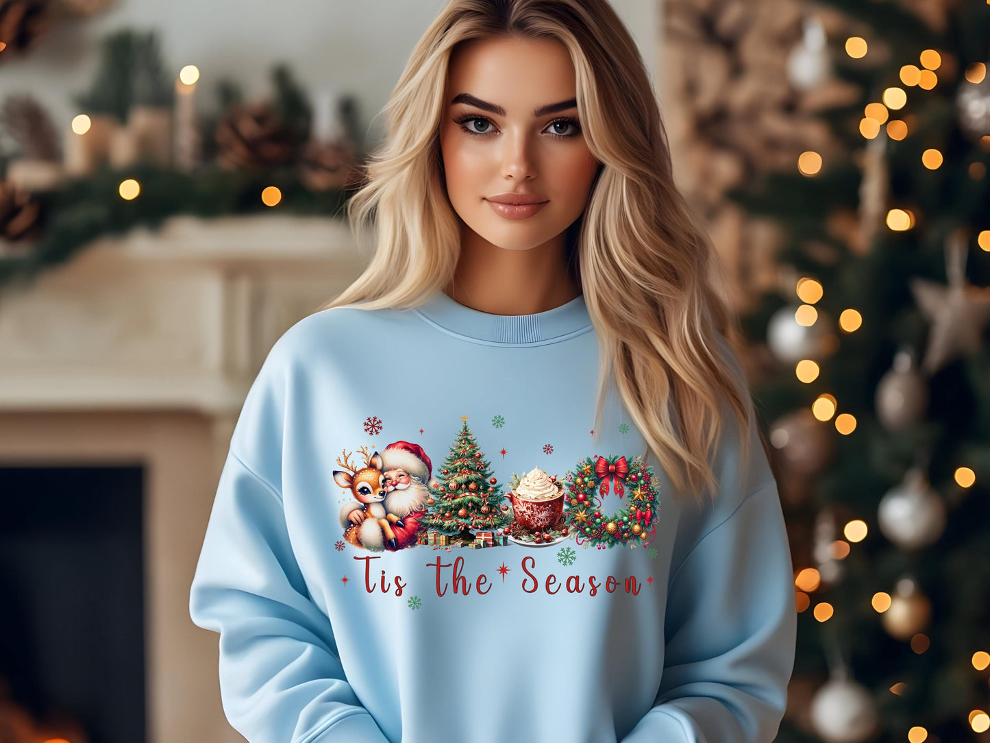Tis the Season Christmas PNG, Vintage Santa Claus Christmas Tree Coffee Wreath Graphic, Coquette Holiday Shirt Sublimation