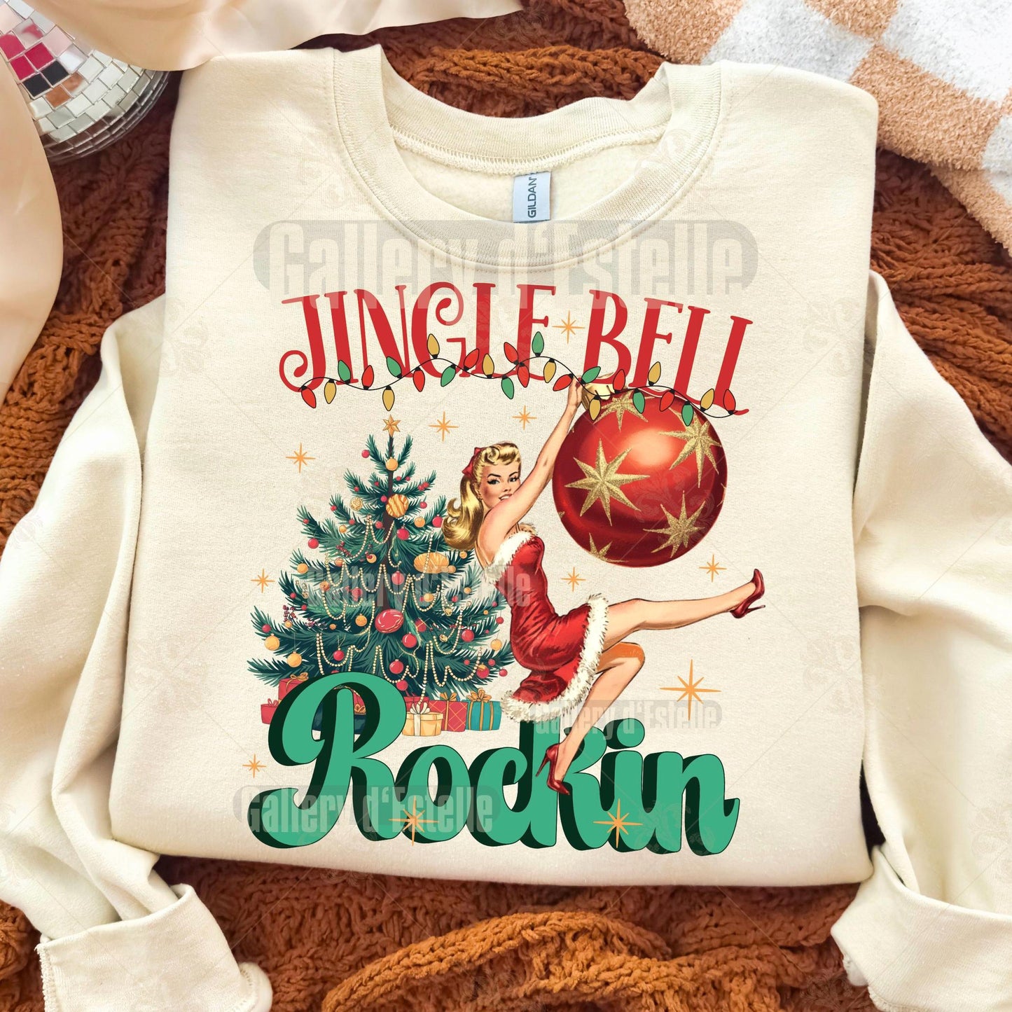 Retro Jingle Bell Rockin PNG, Nostalgic Vintage Christmas Graphic, Cute Holiday Shirt Design