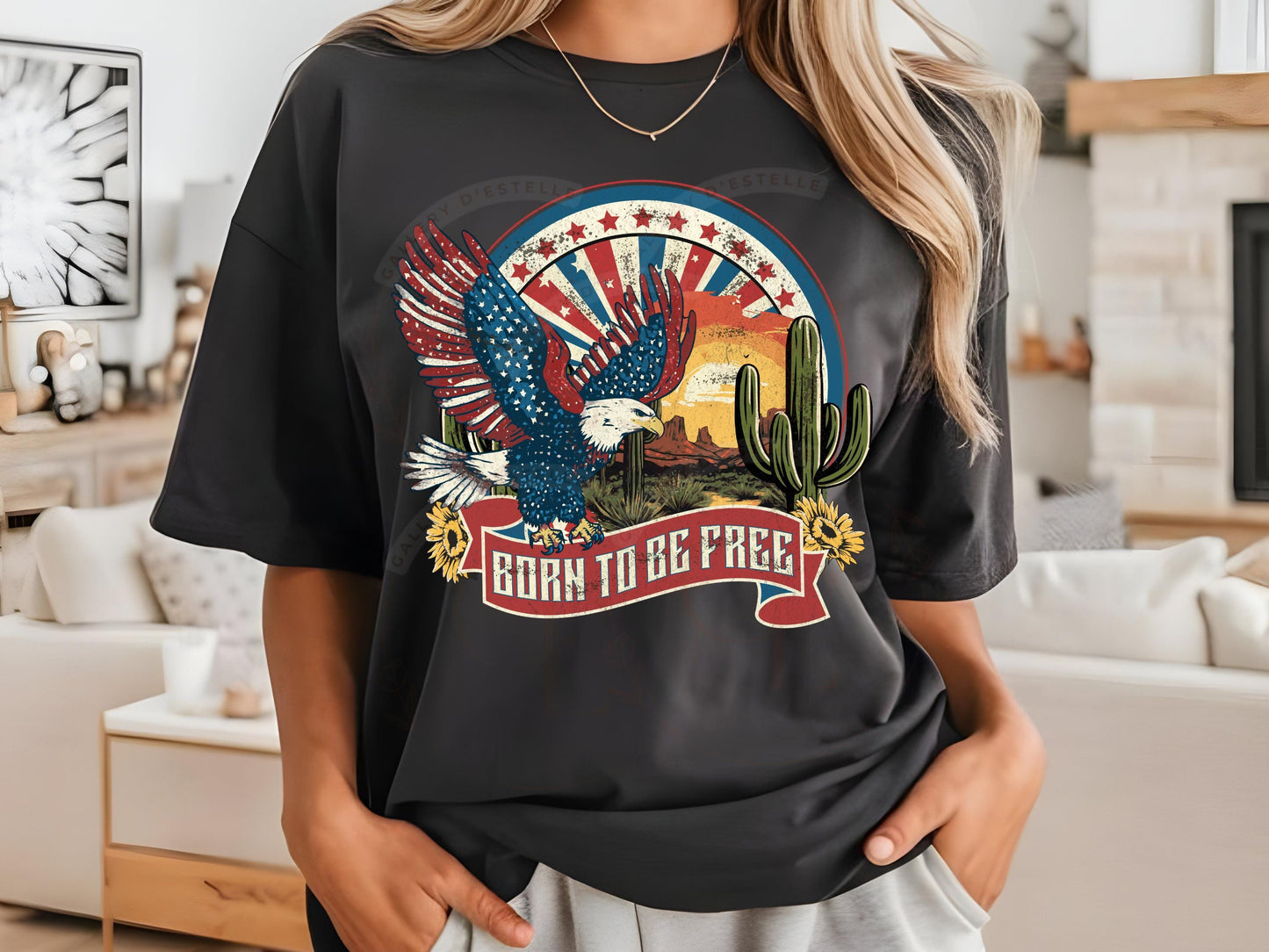 Freedom Tour Western PNG, American Eagle Independence Day Graphic, Edgy 4th of July Patriotic Shirt Design