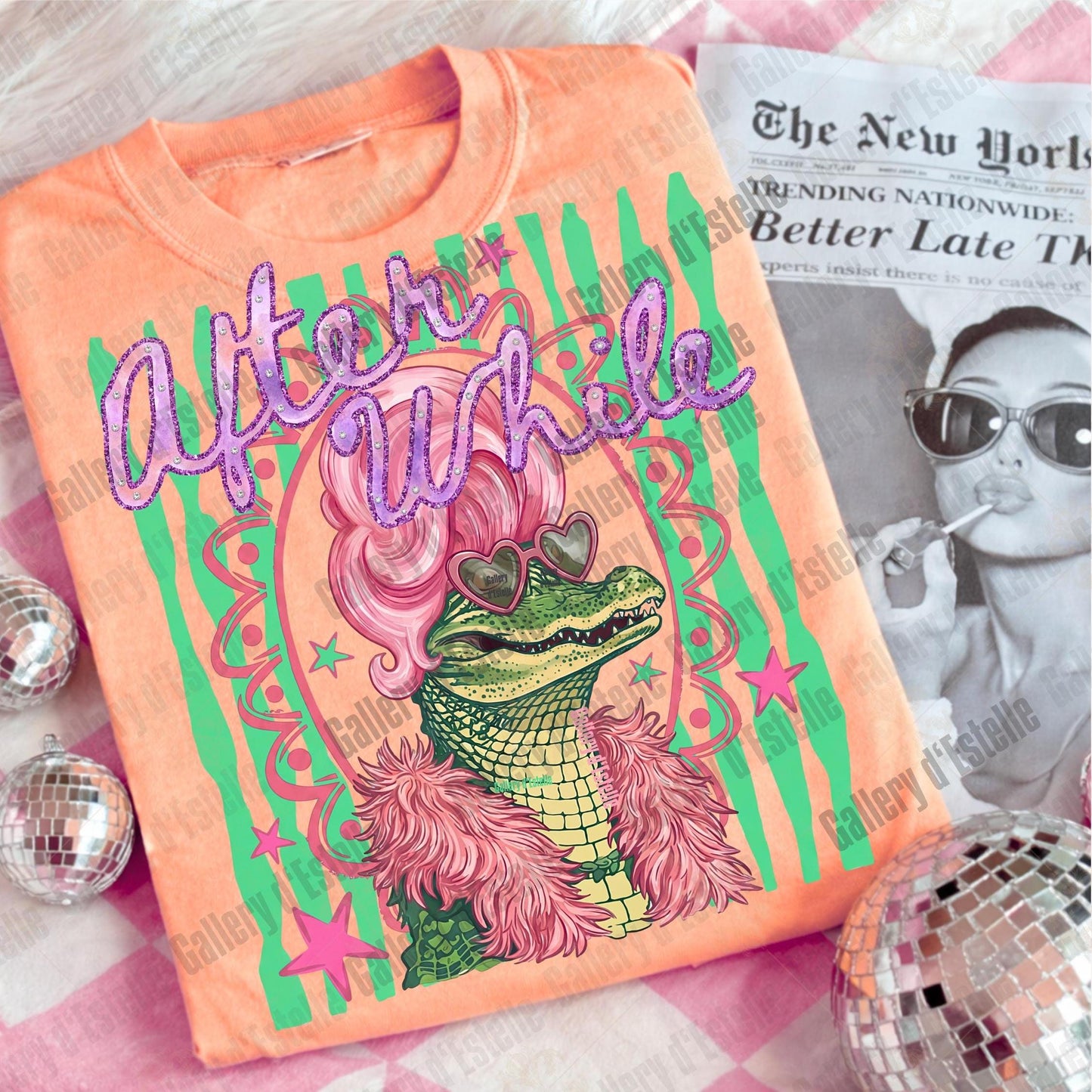 Later Gator PNG, Funny Preppy Alligator Graphic, Sarcastic Coastal Summer Shirt Design