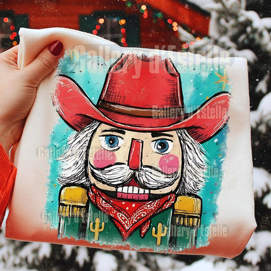 Western Nutcracker PNG, Retro Cowboy Christmas Graphic, Preppy Holiday Country Shirt Design
