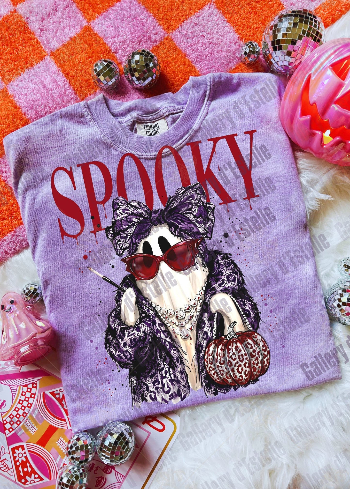 Preppy Spooky Ghost PNG, Coquette Halloween Graphic, Trendy Glam Ghost Shirt Design
