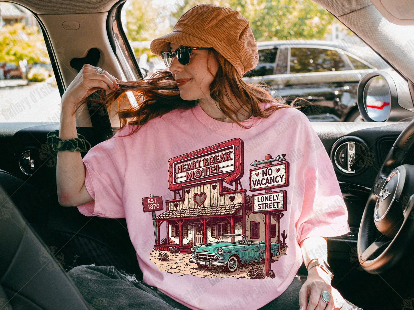 Heart Break Motel PNG, Retro Anti-Valentine Hotel Sign Graphic, Edgy Western Love Shirt Design