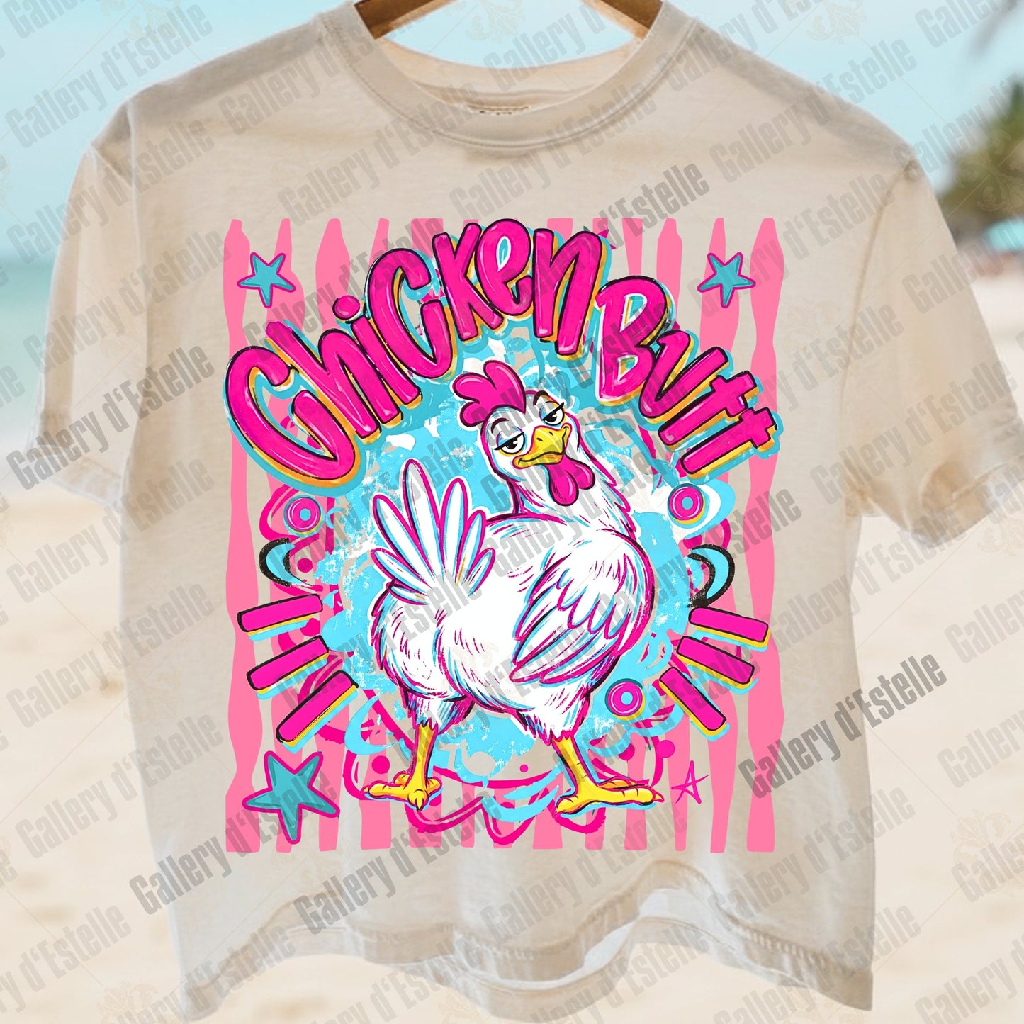 Guess What Chicken Butt PNG, Funny Retro Chicken Graphic, Preppy Boutique Matching Shirt Design