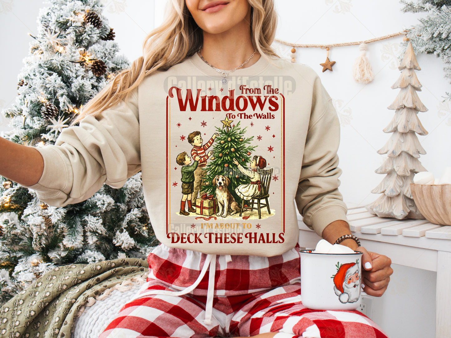 Funny Retro Christmas PNG, From the Windows to the Walls Graphic, Vintage Coquette Holiday Design, Nostalgic Festive Shirt Sublimation