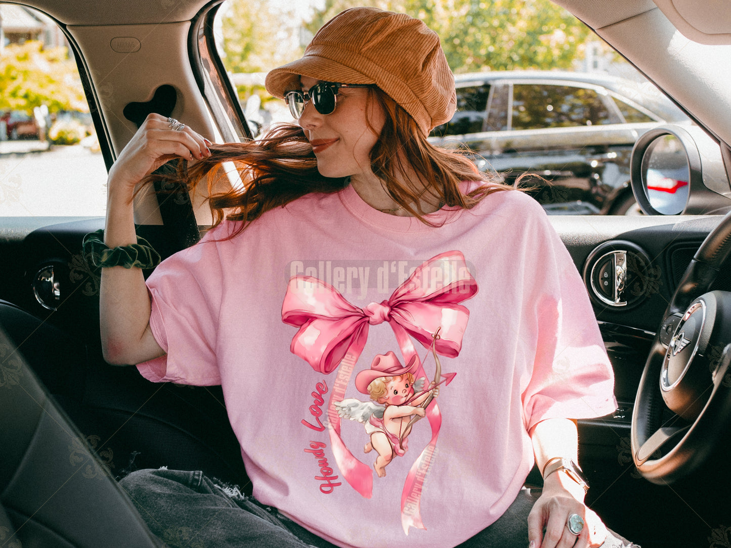 Howdy Love Cupid PNG, Coquette Western Bow Graphic, Retro Valentine Cowboy Art, Preppy Shirt Design