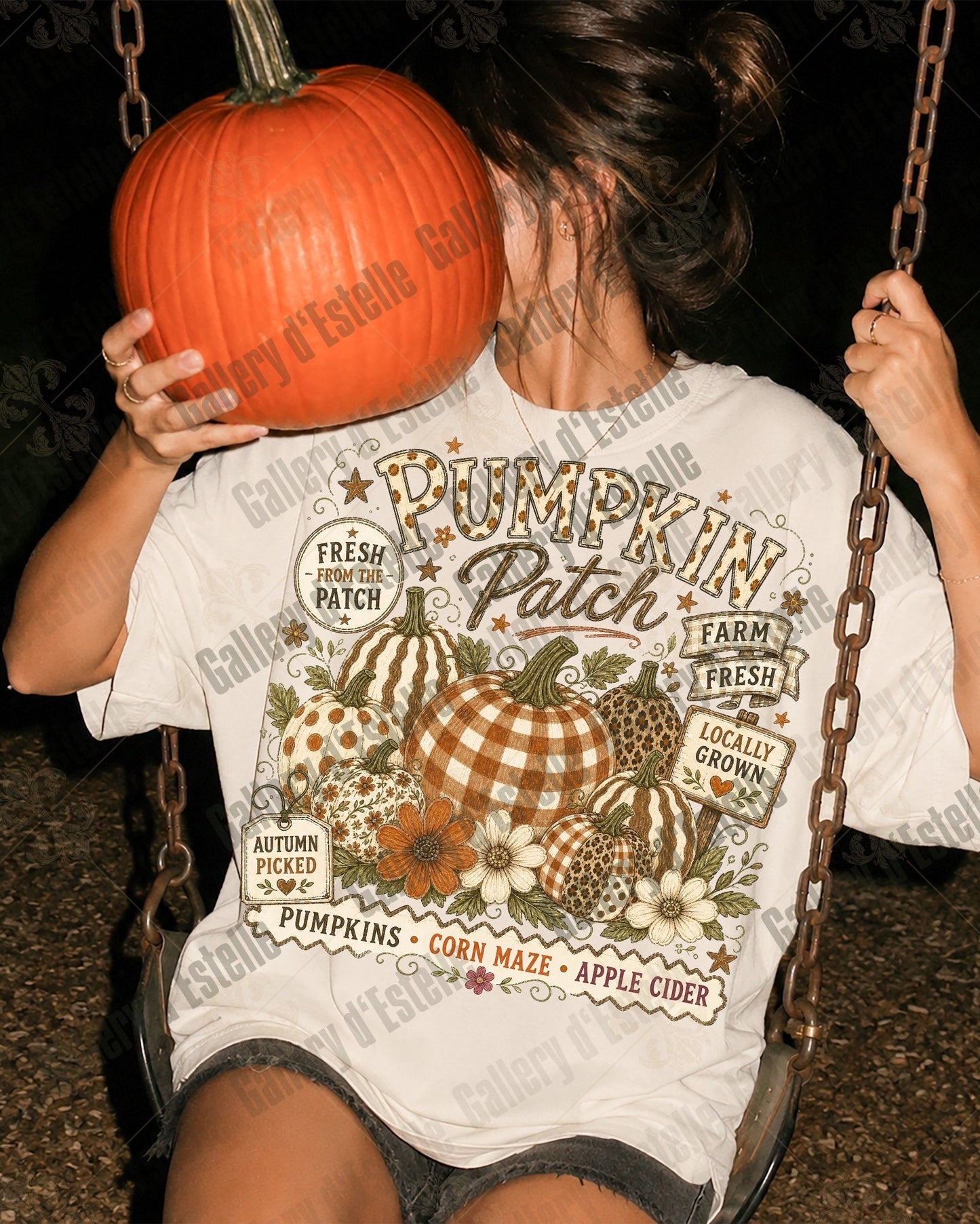 Boho Pumpkin Patch PNG, Coquette Floral Autumn Graphic, Cozy Fall Shirt Design
