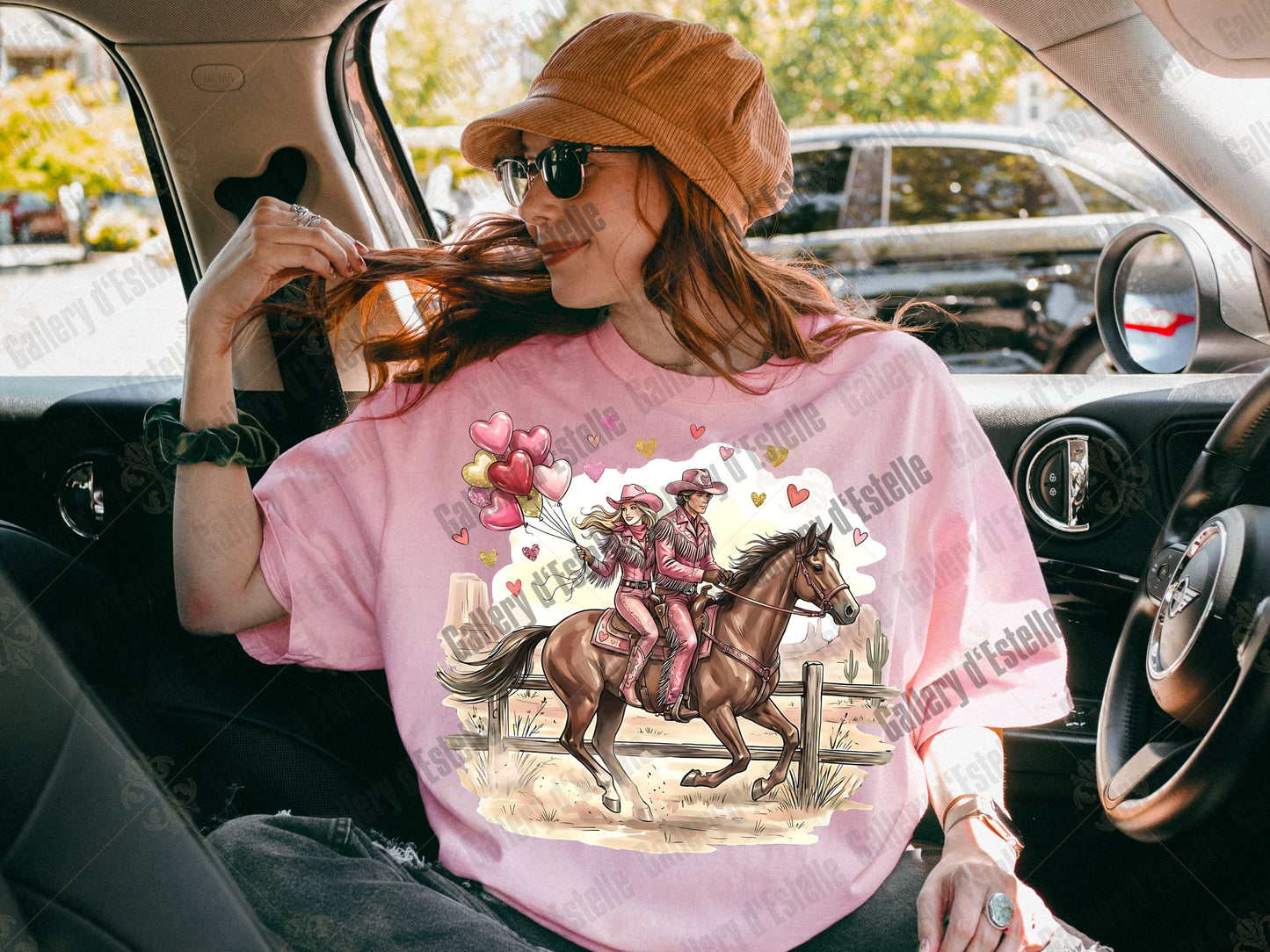 Western Valentine PNG, Retro Cowgirl Love Illustration, Preppy Cowboy Rodeo Graphic, Coquette Shirt Design