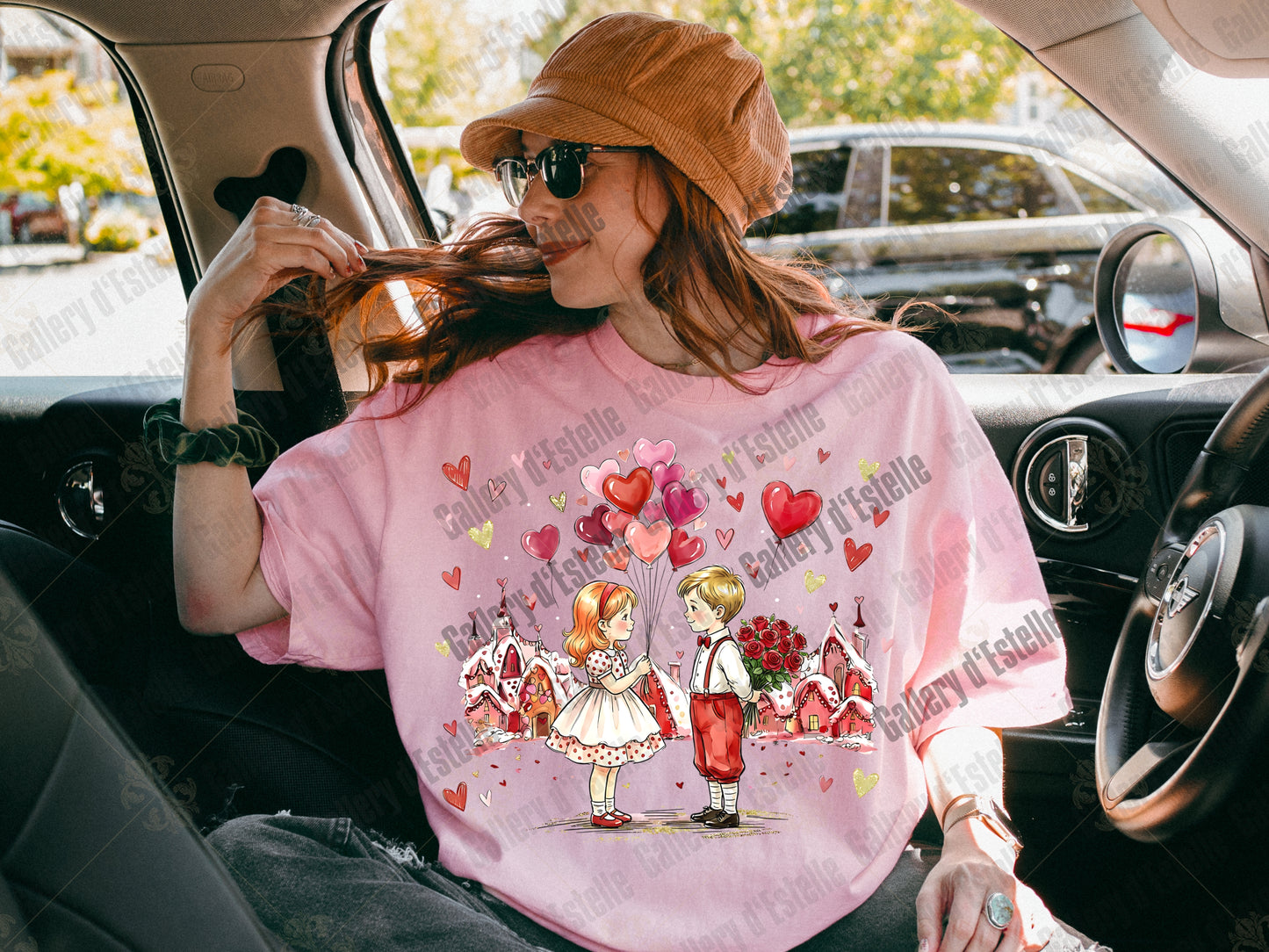Retro Valentine Kids PNG, Preppy Love Illustration, Whimsical VDay Shirt Design