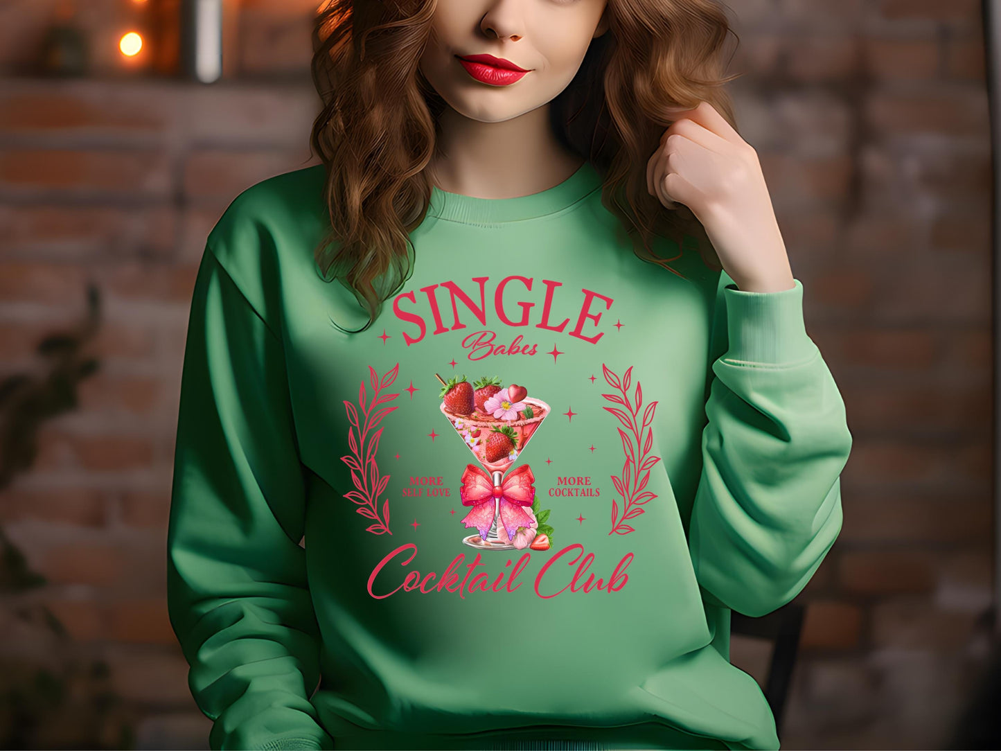 Single Babes Cocktail Club PNG, Festive Retro Valentines Drink Graphic, Coquette Anti-Valentine Shirt Design