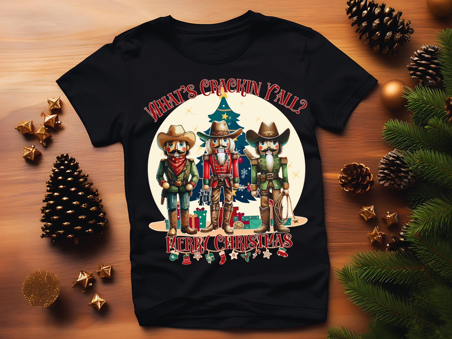 Cowboy Nutcracker PNG, Vintage Western Christmas Graphic, Festive Rodeo Country Shirt Design
