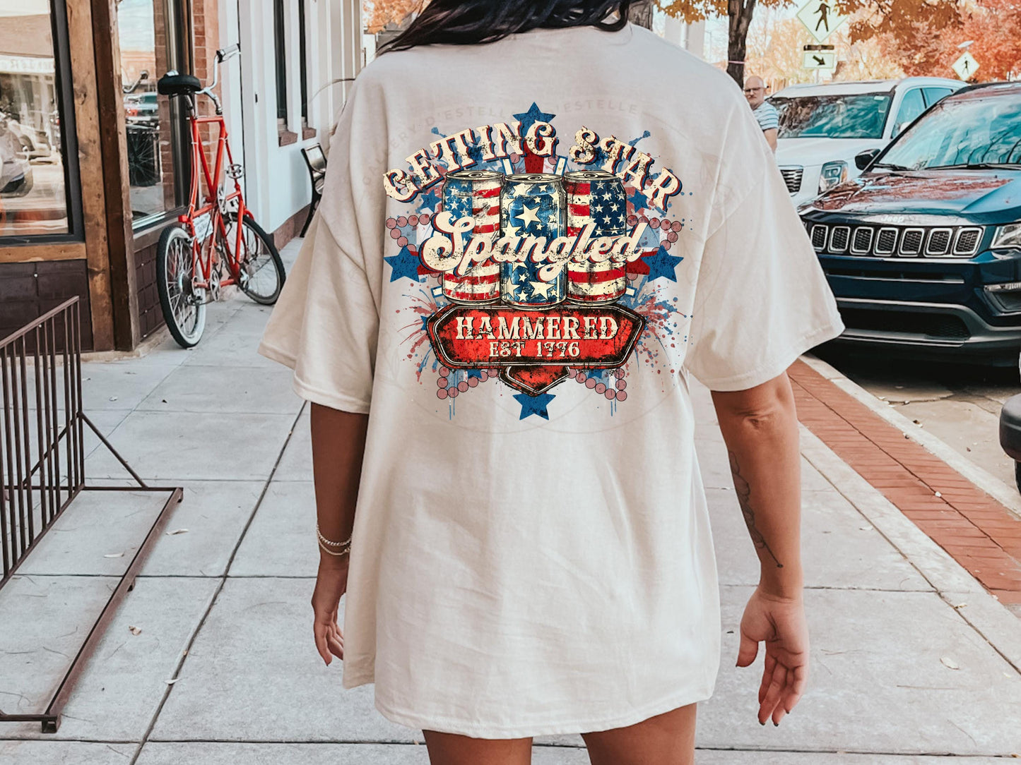 Getting Star Spangled Hammered PNG, Retro 4th of July, Trendy USA Shirt Design