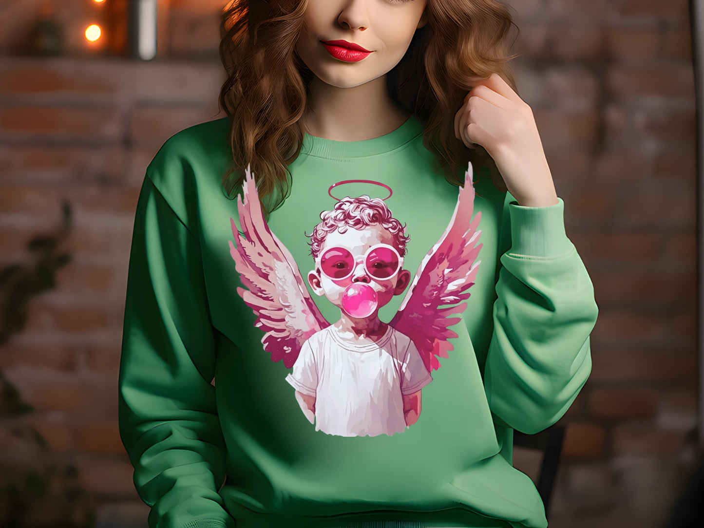 Cool Cupid Blowing Bubble Gum PNG, Fun Retro Pink Cupid Graphic, Trendy Valentine's Shirt Design