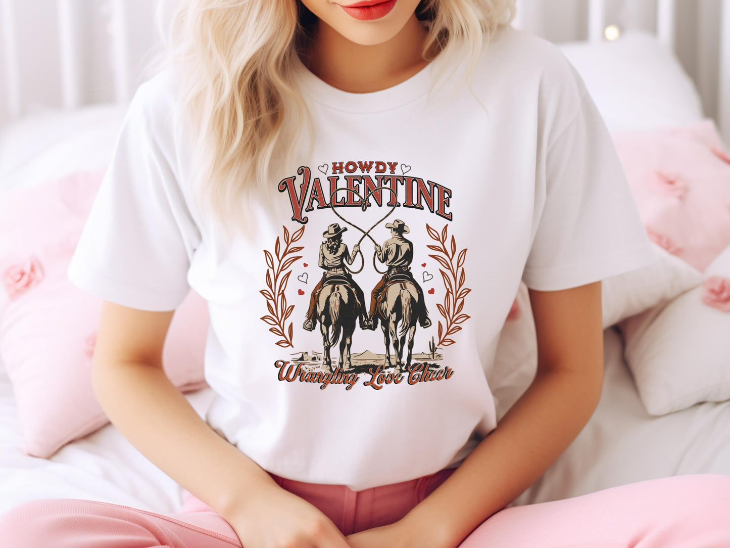 Howdy Valentine PNG, Vintage Western Cowboy and Cowgirl Graphic, Cute Country Shirt Design