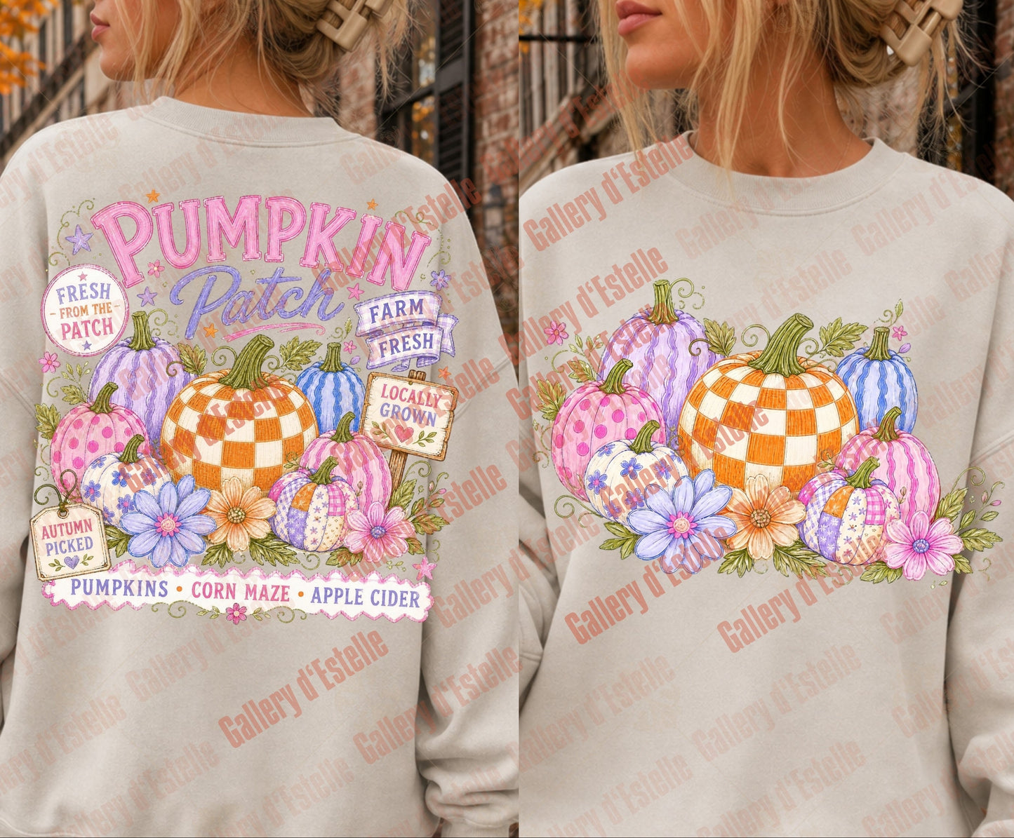 Retro Pumpkin Patch PNG, Colorful Autumn Graphic, Coquette Fall Shirt Design