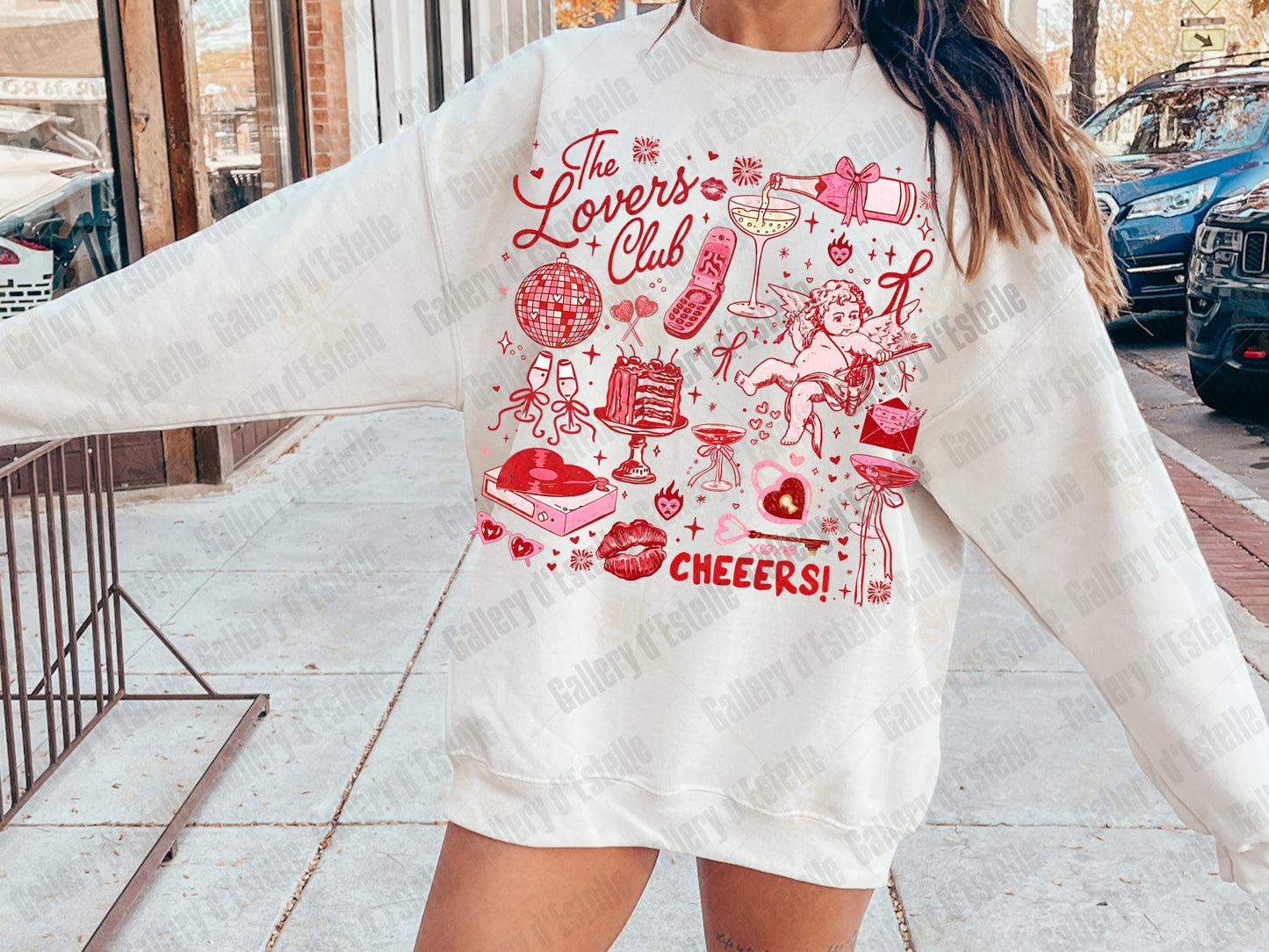 Coquette Lovers Club PNG, Retro Love Collage Graphic, Preppy Pink Cupid Art, Trendy Valentine Shirt Design