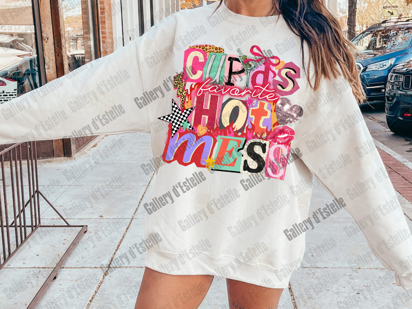 Cupid’s Favorite Hot Mess PNG, Retro Y2K Valentine Collage, Coquette Love Graphic, Edgy VDay Shirt Design