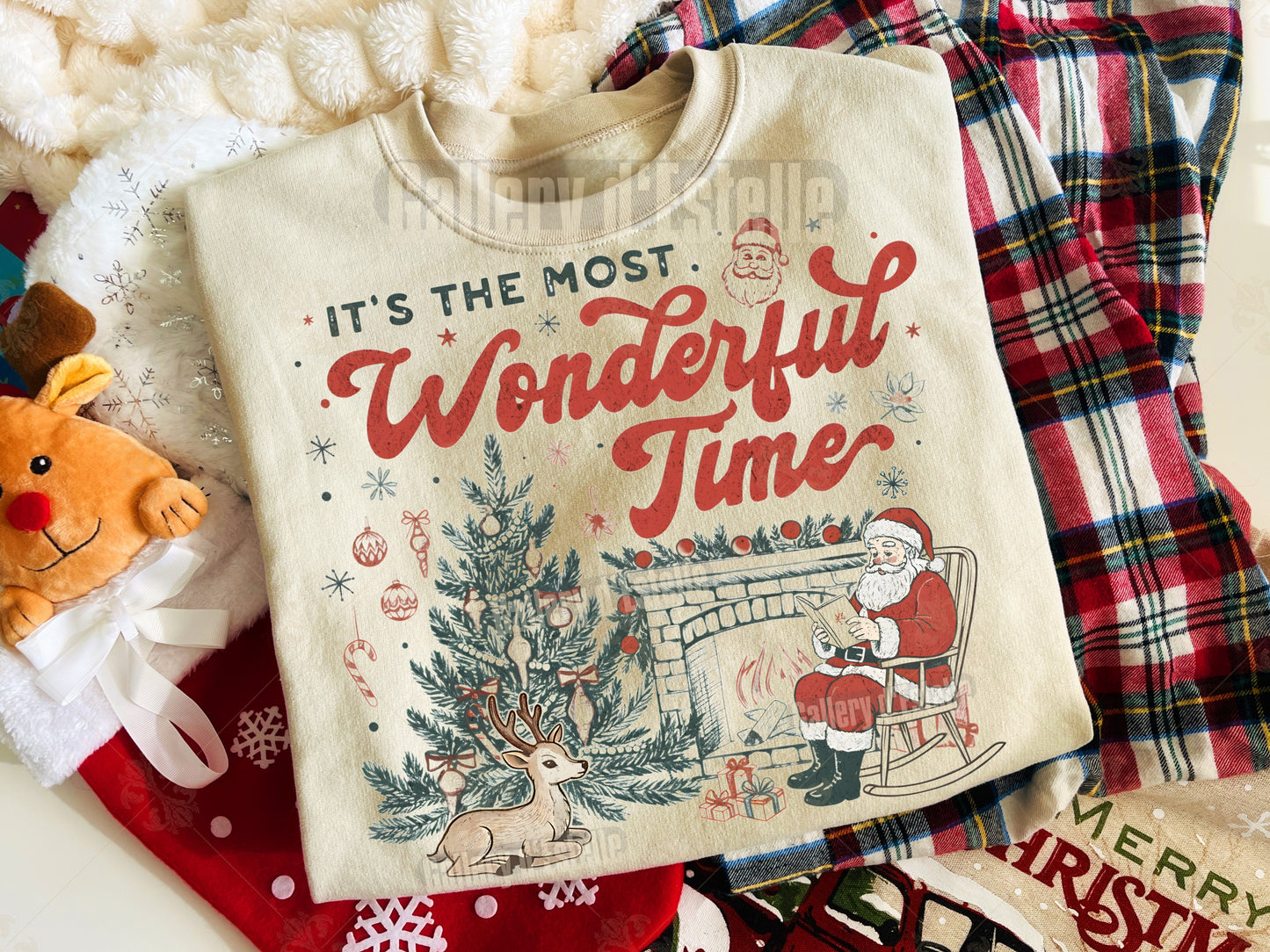 Retro Santa Christmas PNG, The Most Wonderful Time Graphic, Nostalgic Festive Vintage Shirt Design