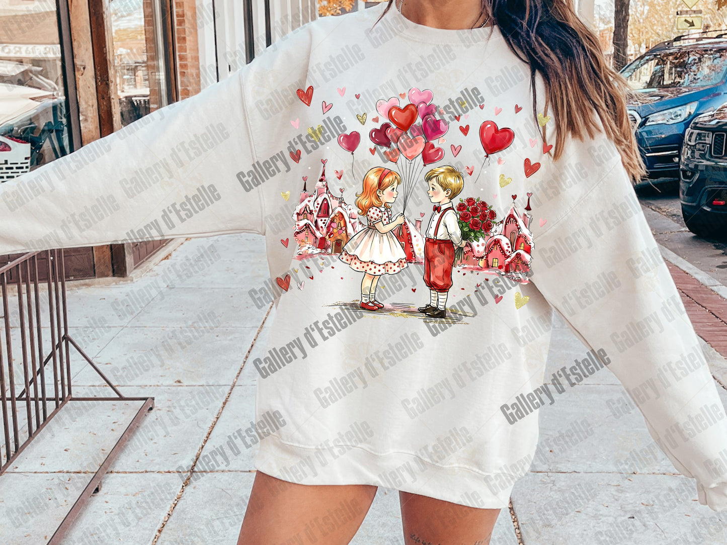 Retro Valentine Kids PNG, Preppy Love Illustration, Whimsical VDay Shirt Design