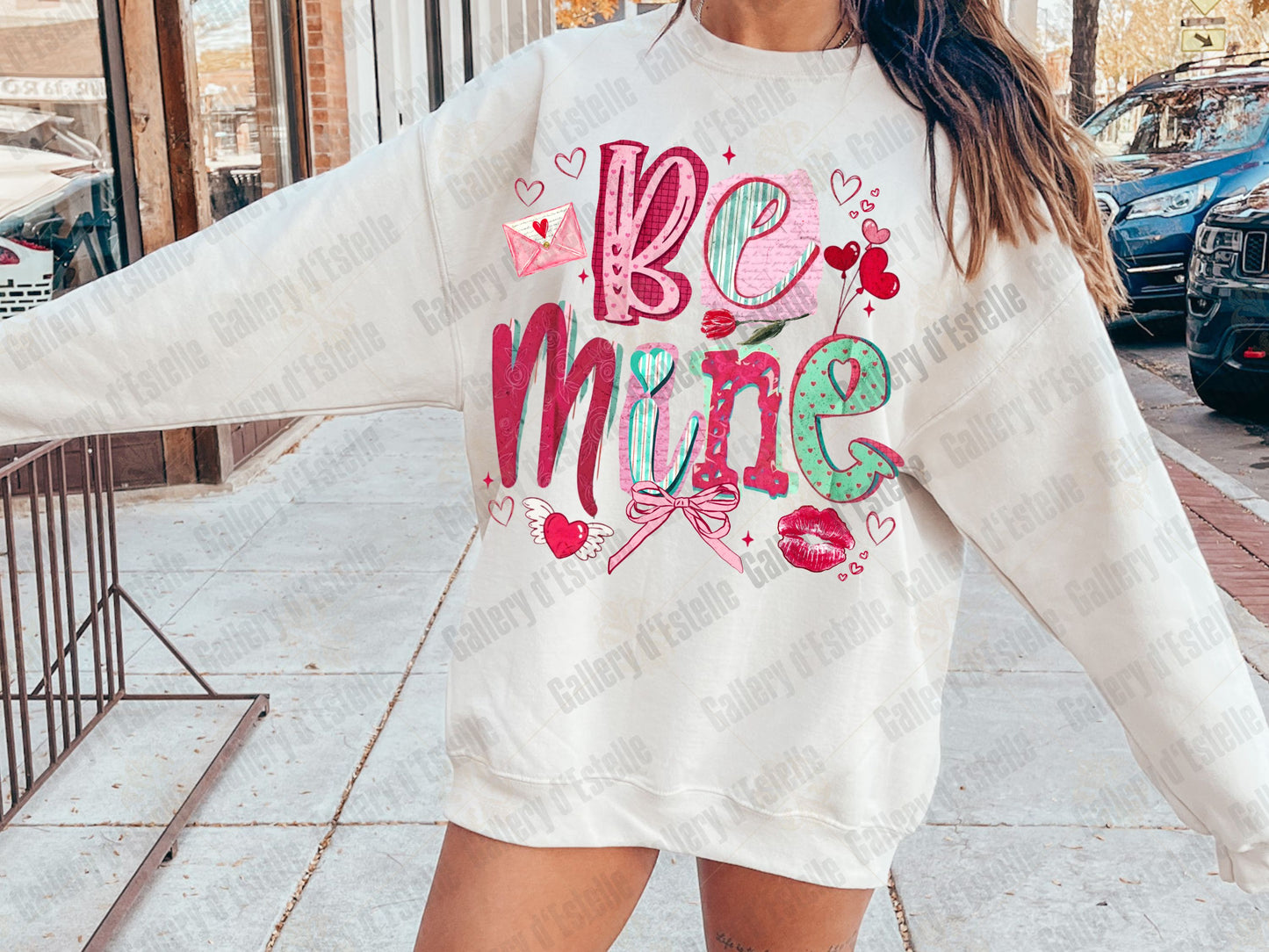 Retro Be Mine PNG, Valentine Magazine Letter Collage, Coquette Love Design, Trendy V-Day Shirt Design