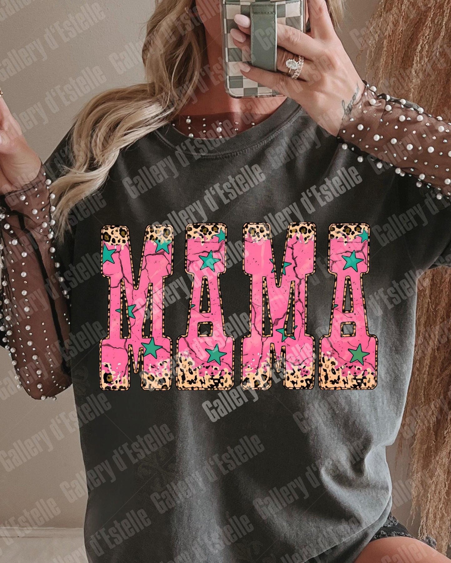 Western Mama PNG, Retro Leopard Cowgirl Graphic, Trendy Country Mom Shirt Design