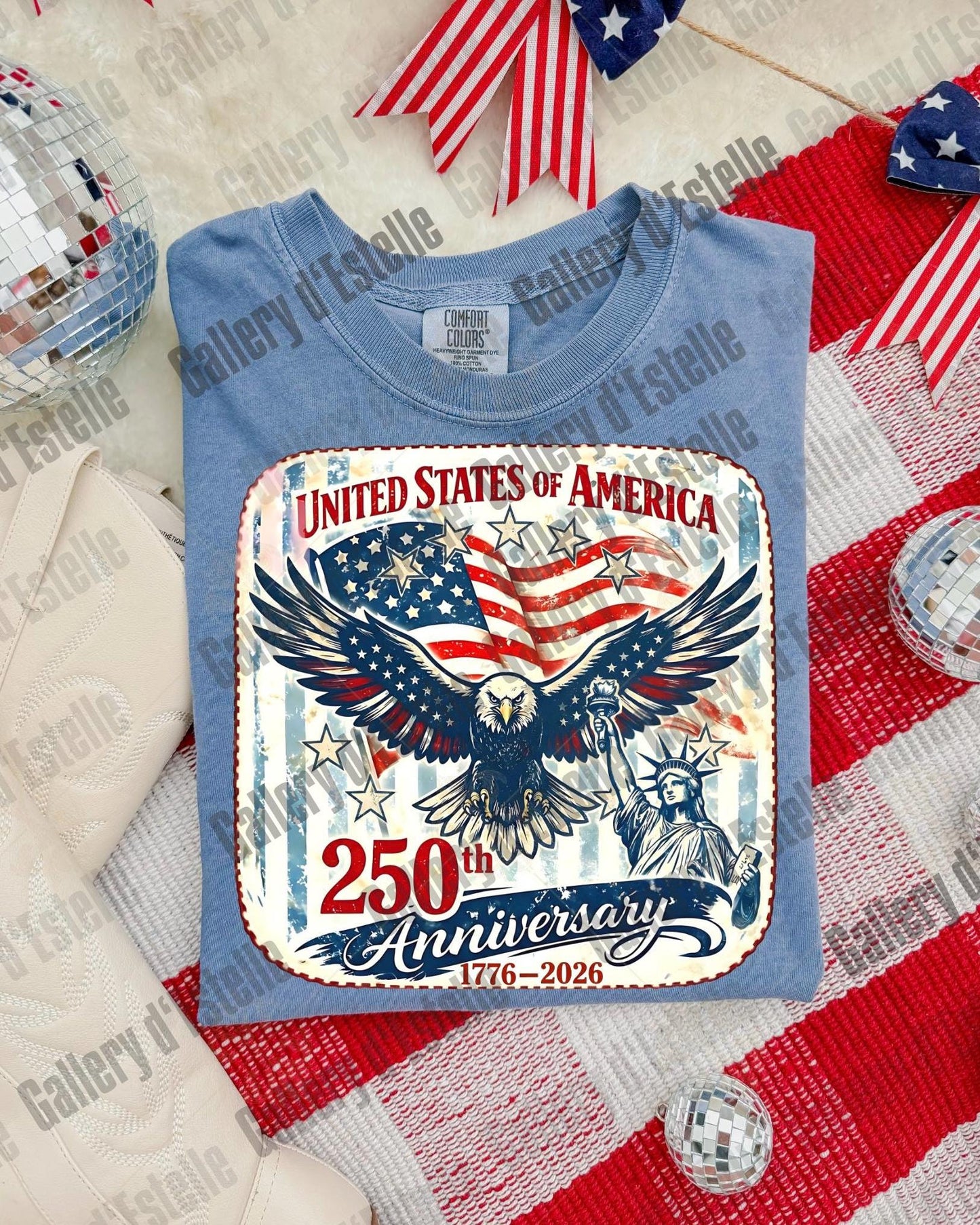 USA 250 Eagle PNG, Retro Patriotic America Graphic, Trendy 4th of July Shirt Design