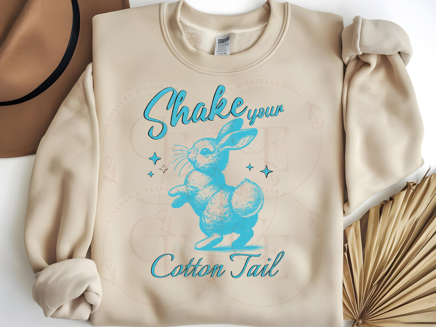 Sassy Retro Easter Bunny PNG, Shake Your Cotton Tail Graphic, Vintage Cute Rabbit Shirt Design