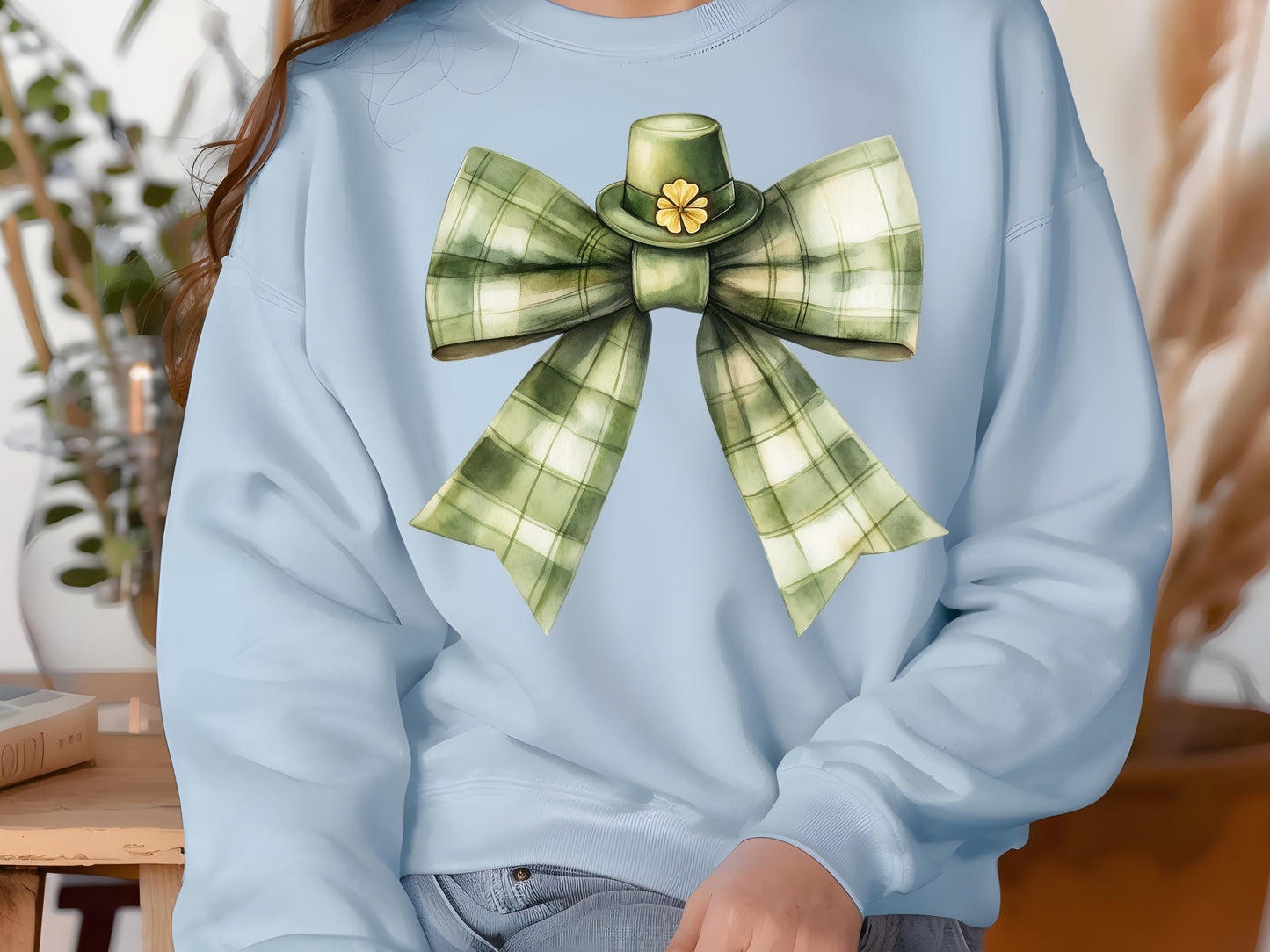 St. Patrick’s Day Bow Clipart Set, Glittery Coquette Lucky Clover Design Bundle