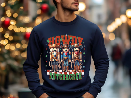 Howdy Nutcracker PNG, Retro Western Cowboy Graphic, Christmas Rodeo Sublimation, Trendy Country Shirt Design