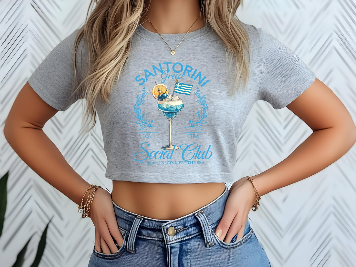 Coquette Santorini Social Club PNG, Retro Coastal Girl Summer Graphic, Trendy Bachelorette Beach Shirt Design