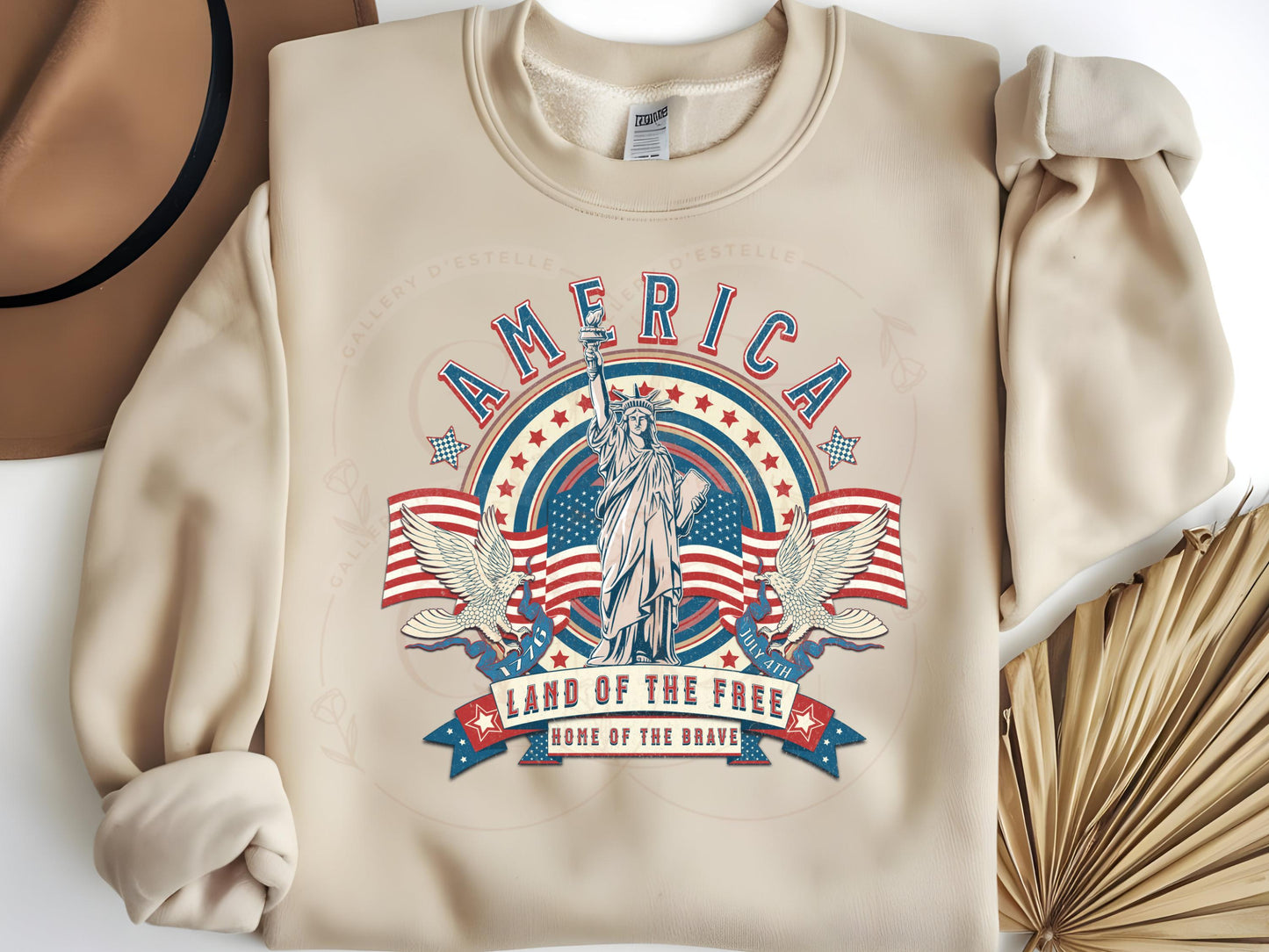 America Land of the Free PNG, Vintage USA Independence Day Shirt Design
