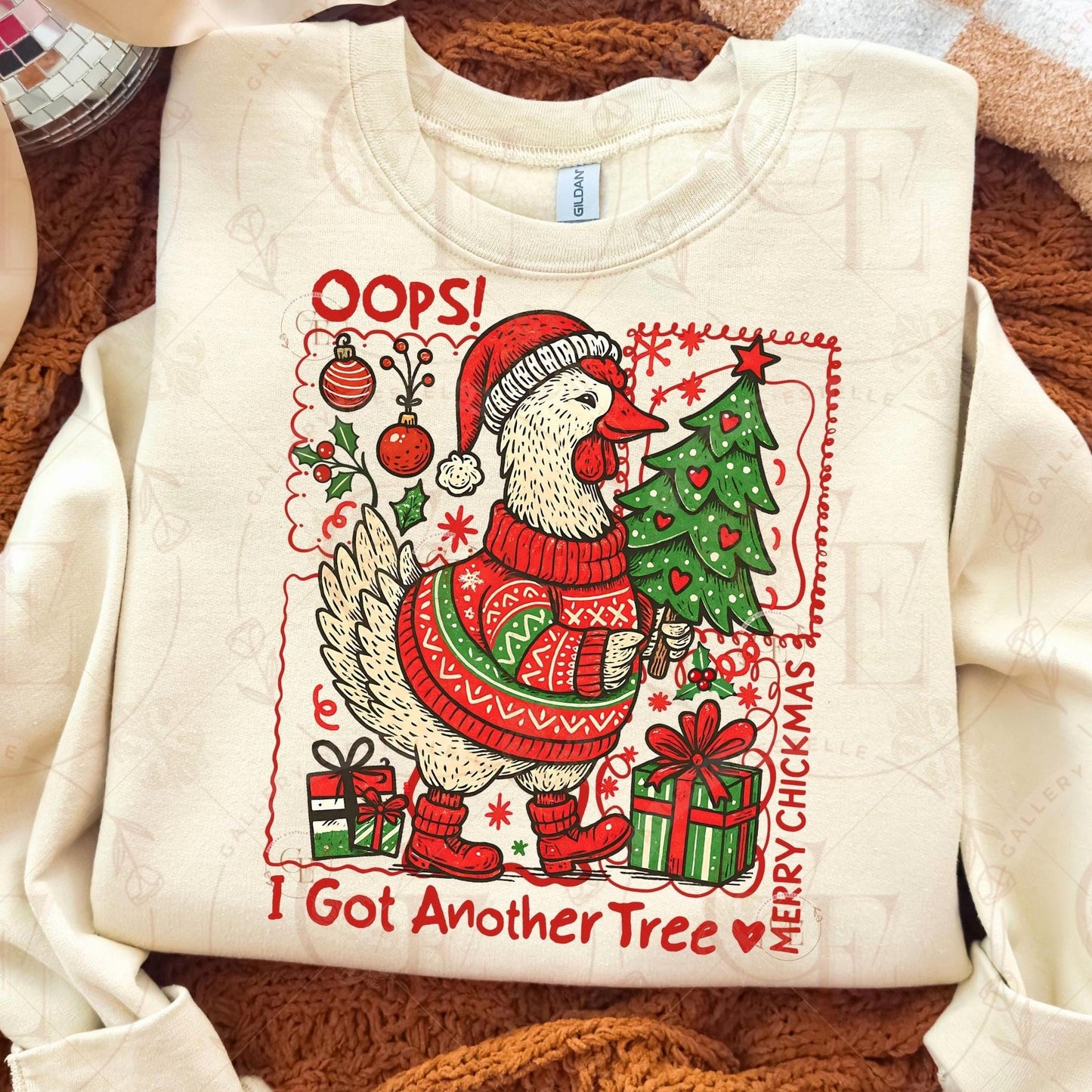 Funny Chick Christmas Tree PNG, Merry Chickmas Cute Design, Retro Holiday Chicken Graphic, Festive Farmhouse Shirt Sublimation