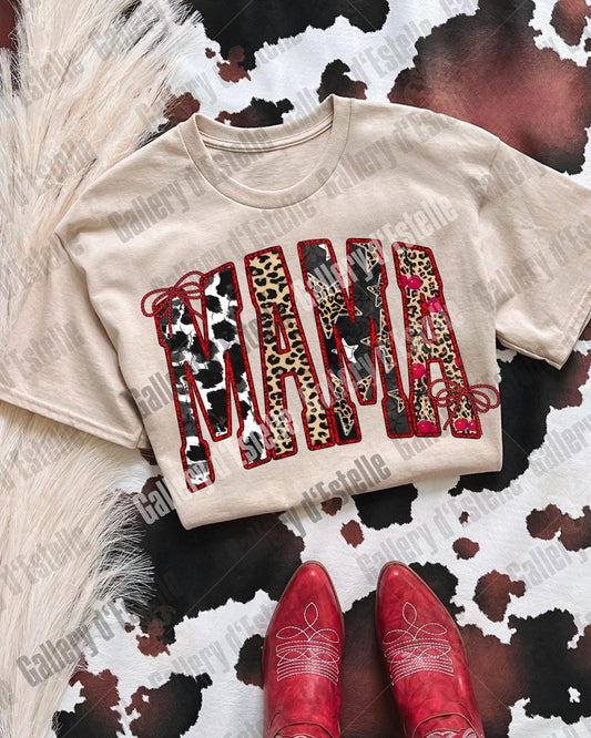Edgy Western Mama PNG, Retro Leopard Cowgirl Graphic, Yallternative Country Mom Shirt Design