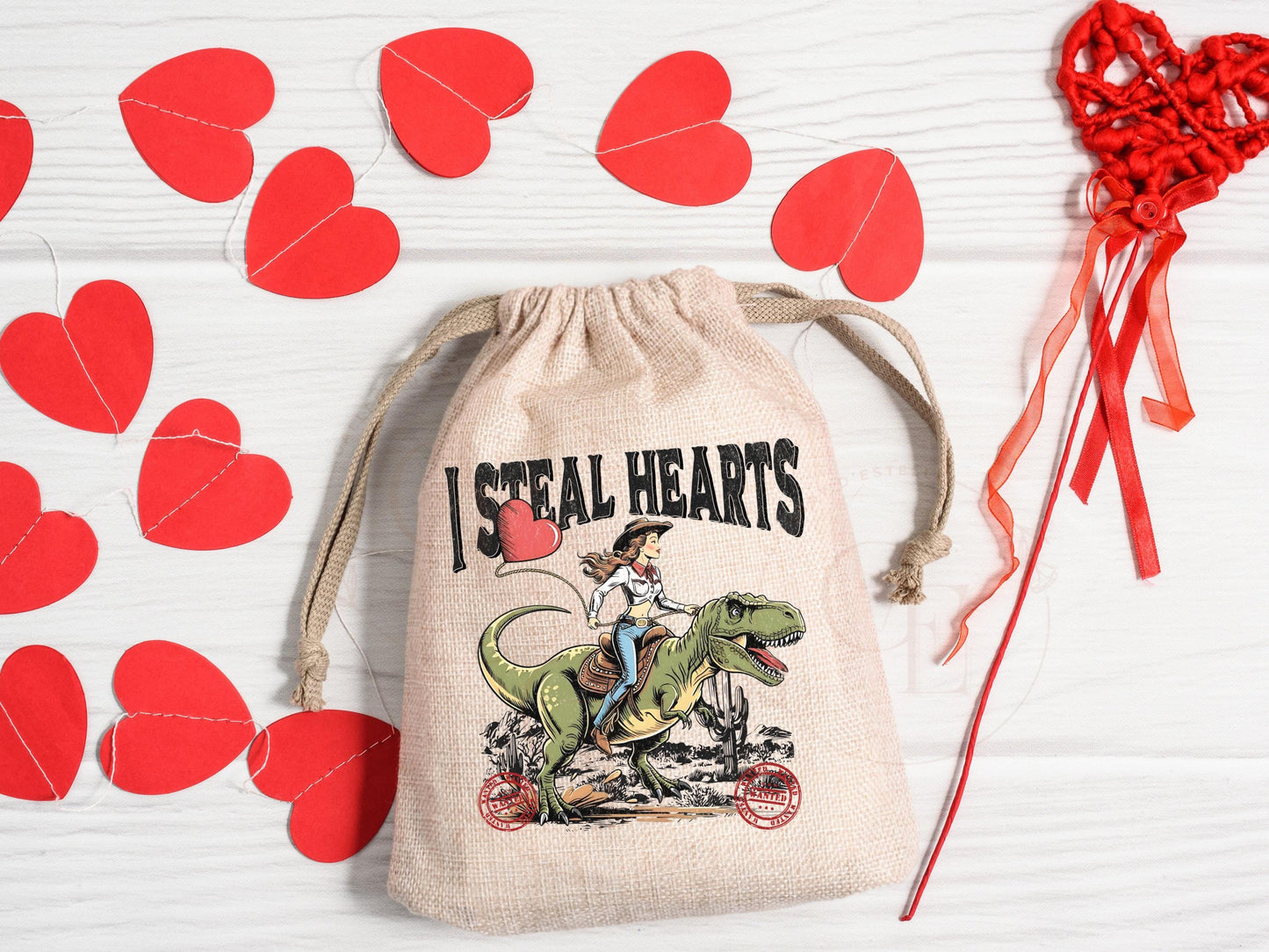 I Steal Hearts Western PNG, Retro Cowgirl Riding Dinosaur Rodeo Graphic, Cute Valentine Country Shirt Design