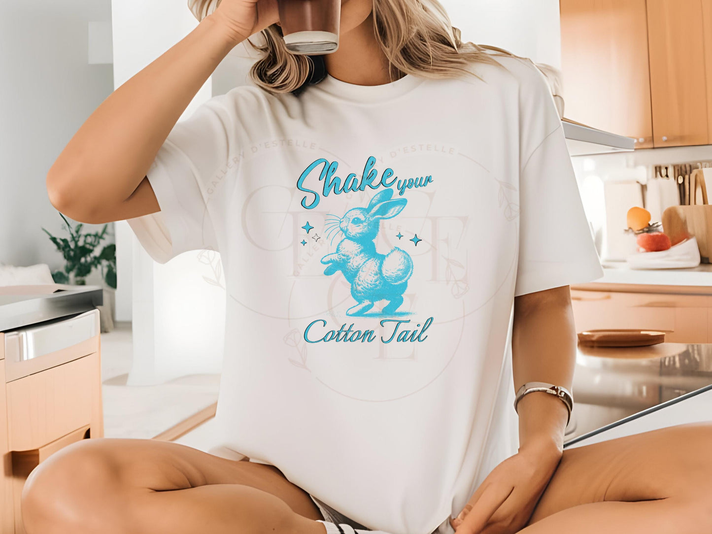 Sassy Retro Easter Bunny PNG, Shake Your Cotton Tail Graphic, Vintage Cute Rabbit Shirt Design