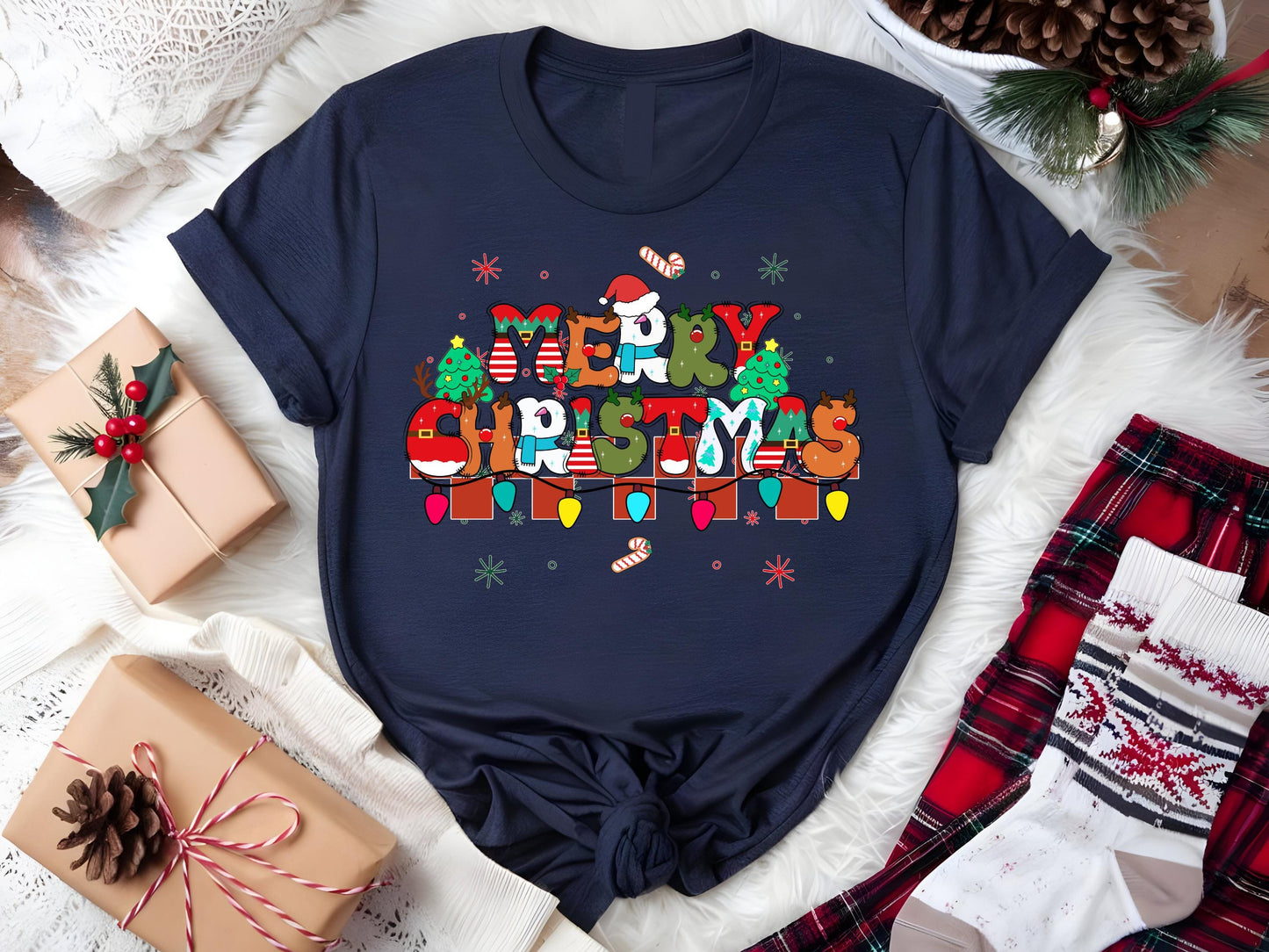 Retro Merry Christmas PNG, Groovy Holiday Graphic, Festive Shirt Design