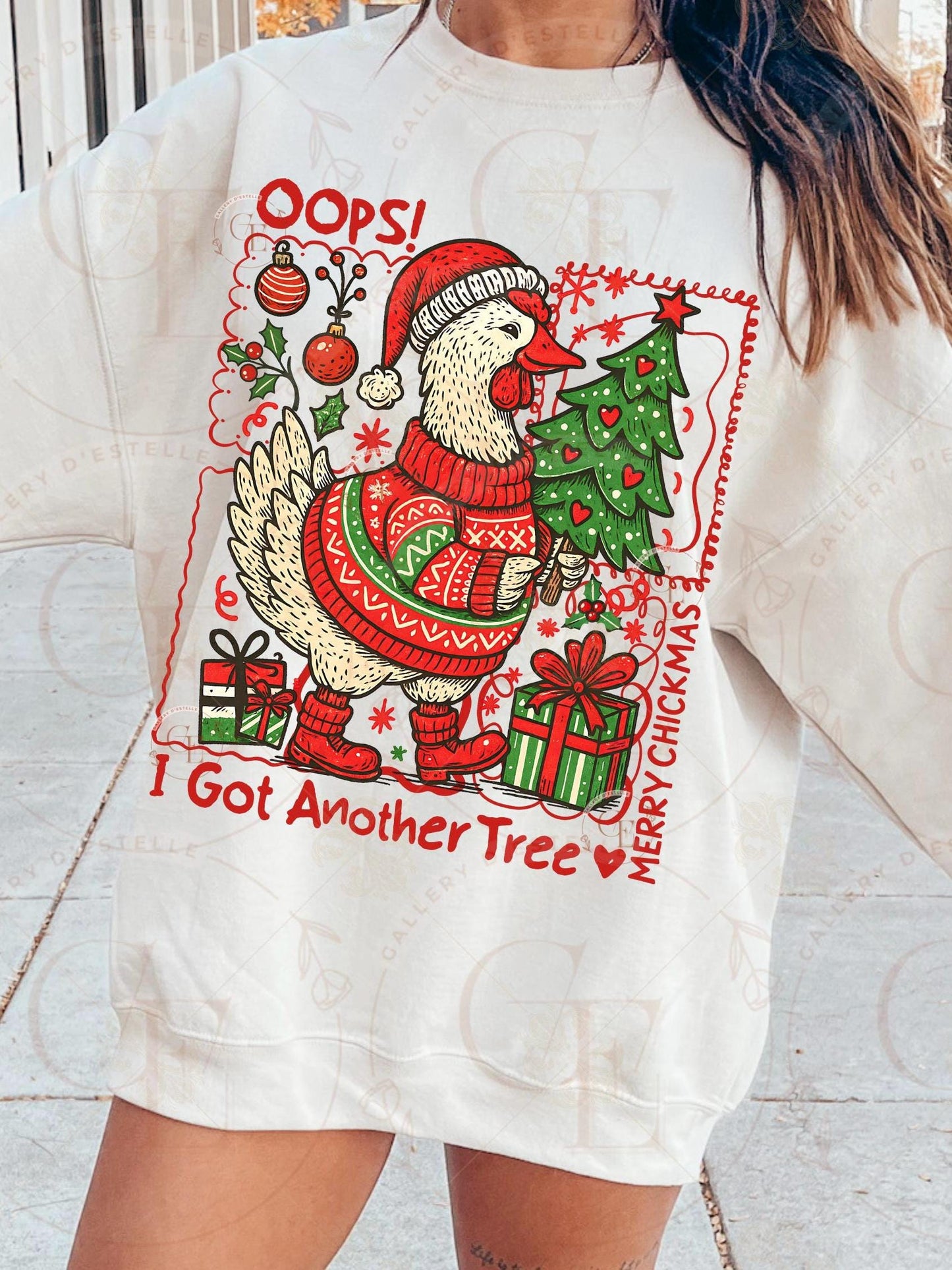 Funny Chick Christmas Tree PNG, Merry Chickmas Cute Design, Retro Holiday Chicken Graphic, Festive Farmhouse Shirt Sublimation