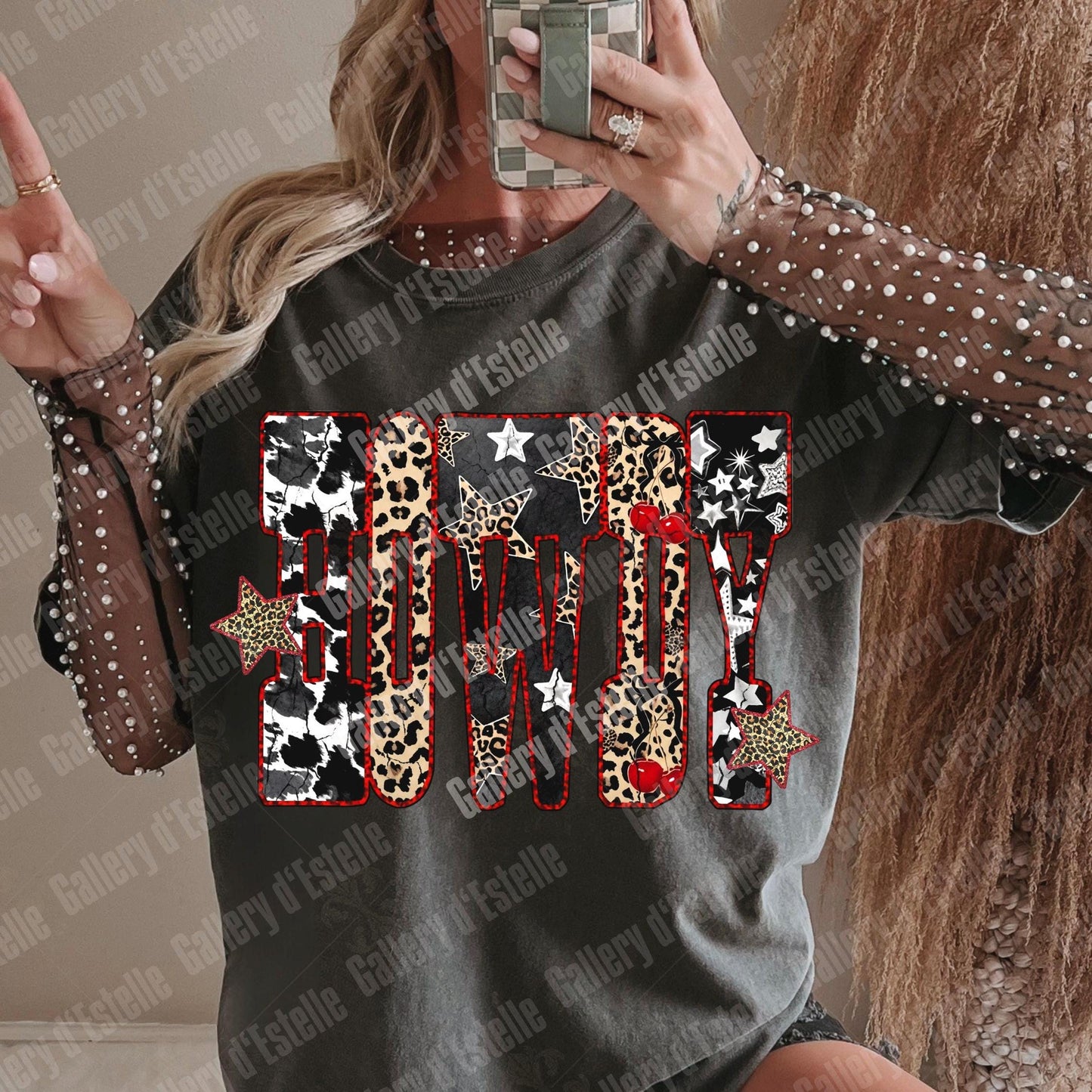 Edgy Western Howdy PNG, Retro Leopard Cowgirl Graphic, Yallternative Country Girl Shirt Design
