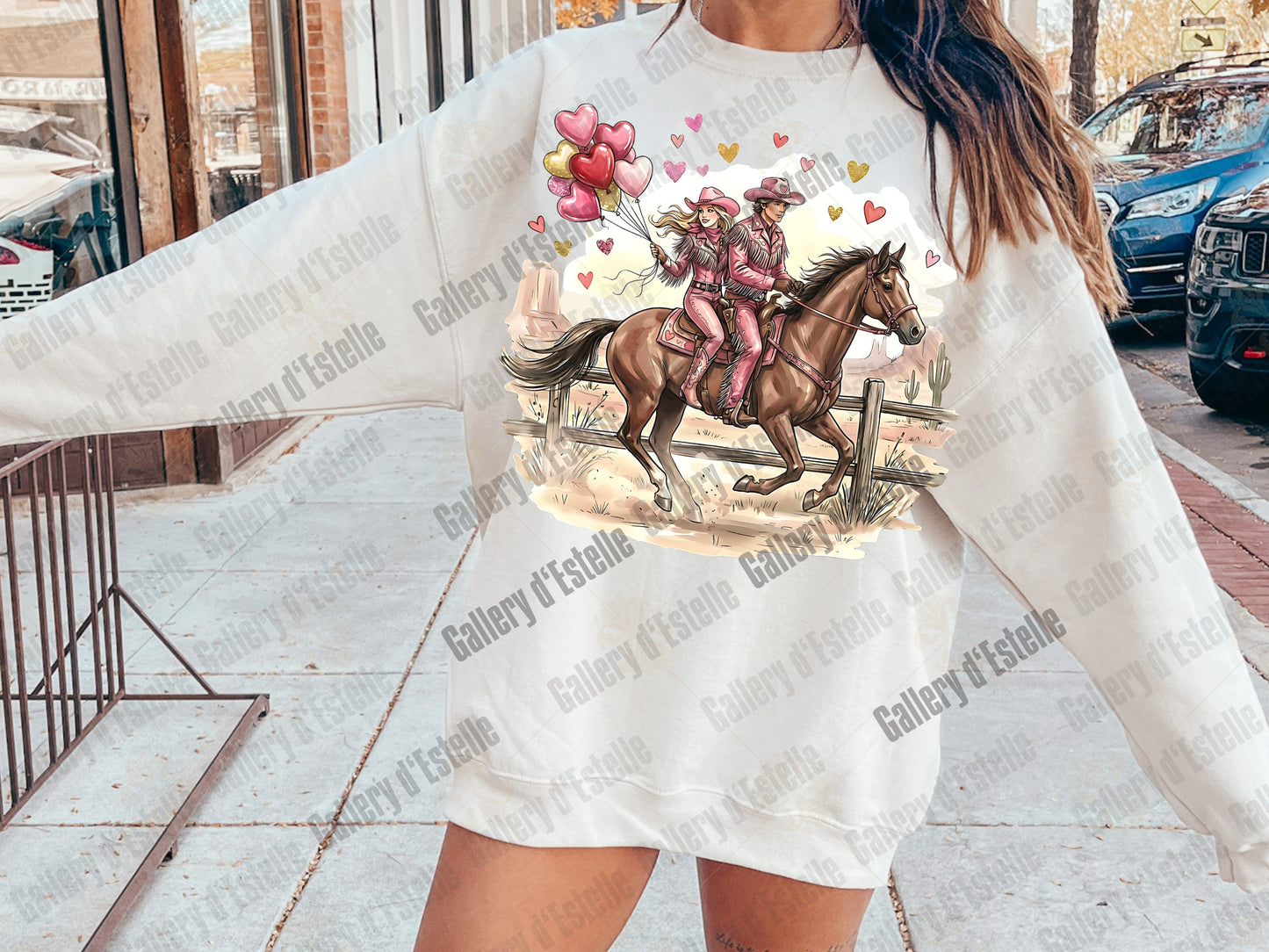 Western Valentine PNG, Retro Cowgirl Love Illustration, Preppy Cowboy Rodeo Graphic, Coquette Shirt Design