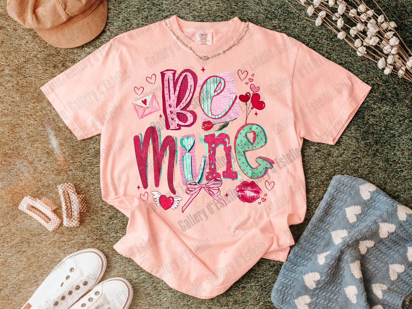 Retro Be Mine PNG, Valentine Magazine Letter Collage, Coquette Love Design, Trendy V-Day Shirt Design
