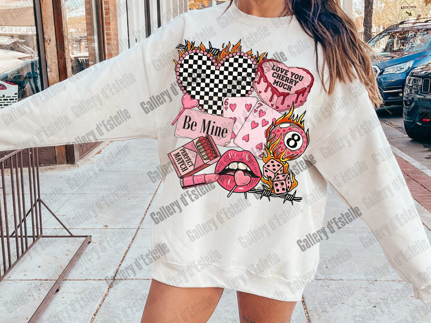 Retro Valentine Collage PNG, Edgy Y2K Casino Graphic, Western Cowgirl Love Art, Trendy VDay Shirt Design